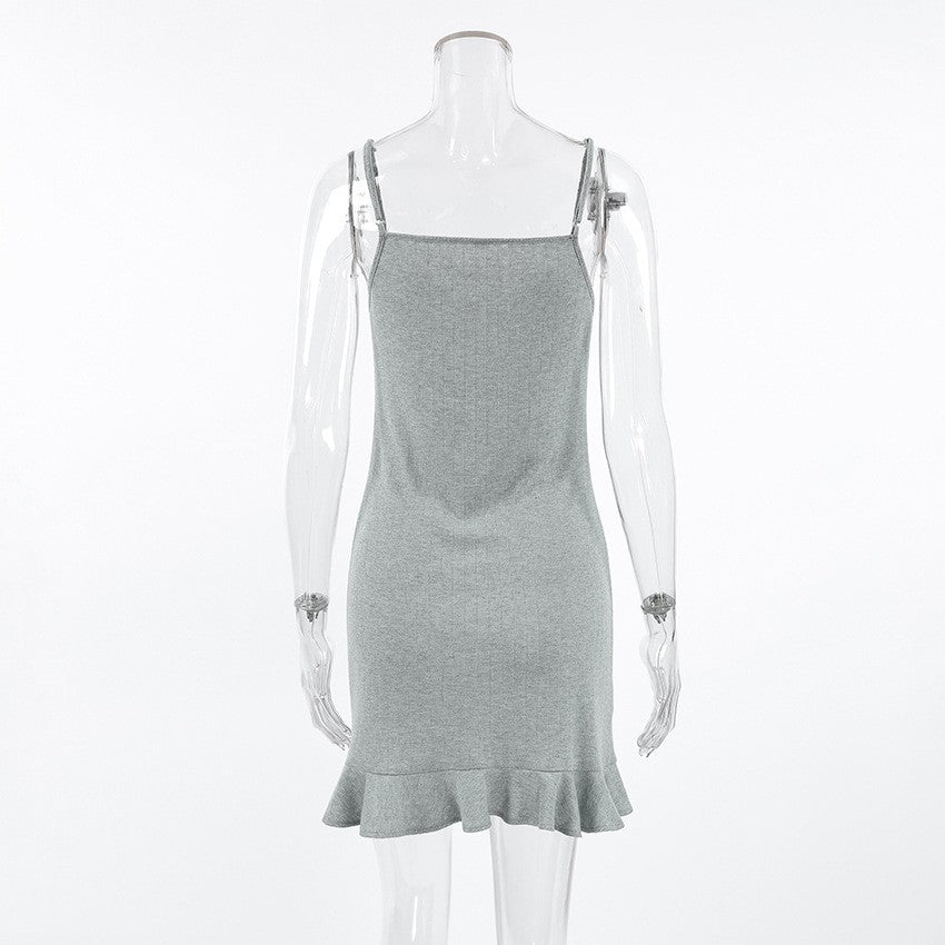 Cotton Spaghetti Strap Nightgown – Sexy Backless Mini Sleep Dress for Women with Sleeveless Comfort, Lightweight Nightwear and Relaxed Home Lounging