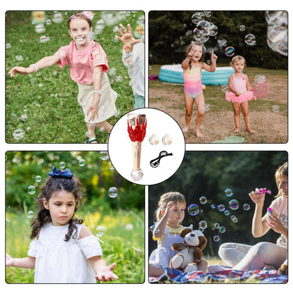LED Bubble Gun Machine - Automatic Soap Bubble Blaster Toy for Outdoor Play, Birthday Parties and Summer Fun Activities