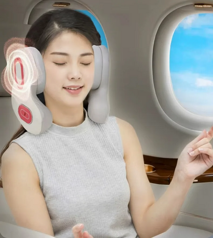 Music Wireless Bluetooth U-Shape Massage Pillow – Vibration Headrest with Noise Reduction for Home, Office, Car & Travel Comfort Support