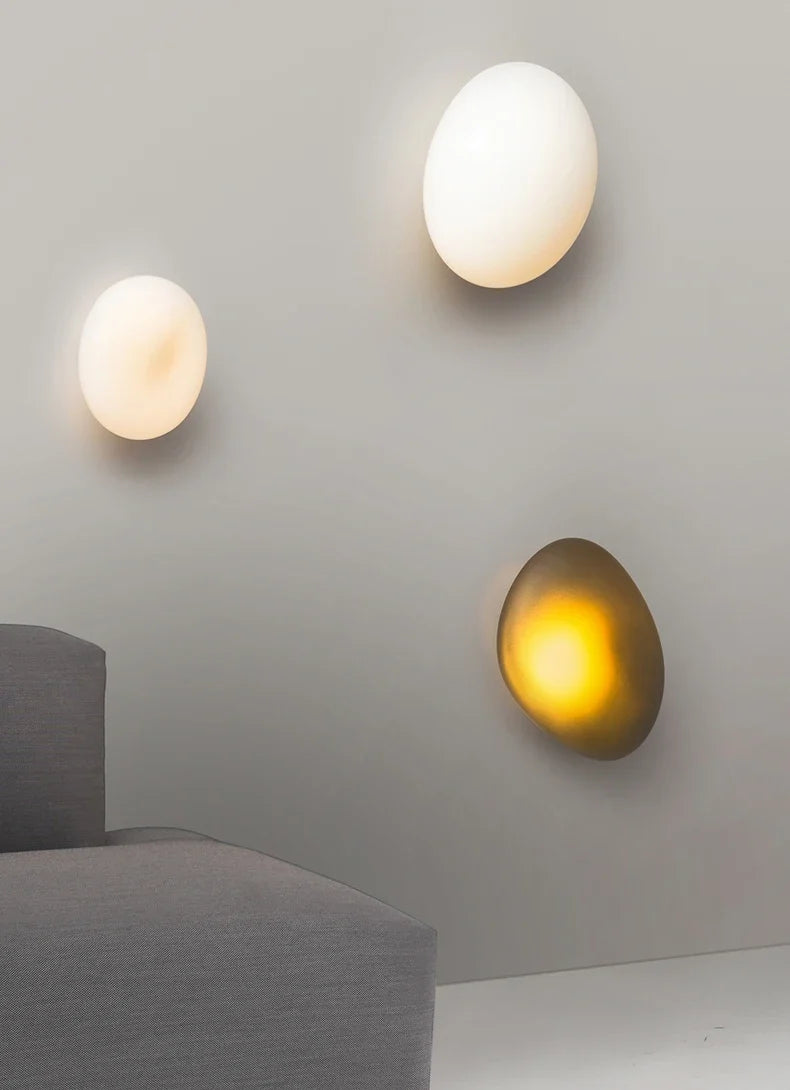 Nordic Pebble Wall Lamp – Creative Designer Shape Sconce for Studies, Bedrooms and Living Rooms with Modern Decorative Ambient Lighting