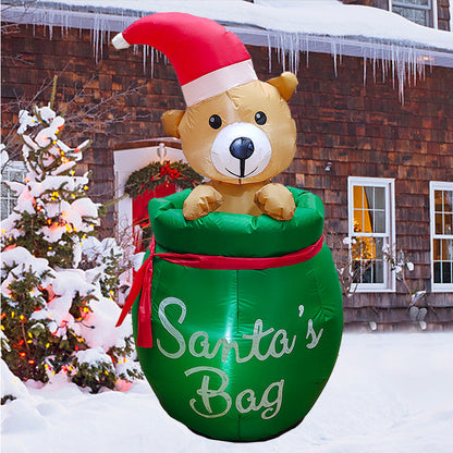LED Inflatable Christmas Decorations - Holiday Plush Bears, Dinosaurs and Cocoa Cup Designs for Gardens, Malls and Outdoor Seasonal Celebration Displays