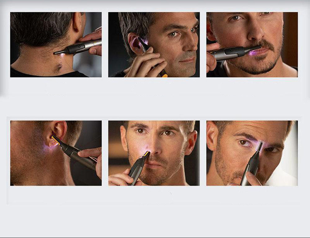 Electric Nose and Ear Hair Trimmer – Ultra-Thin Precision Waterproof Grooming Tool for Safe, Clean, and Painless Trimming