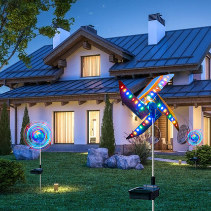 Solar Power Windmill Garden Light – Rotating Waterproof 32-LED Outdoor Landscape Spotlight for Yard, Pathway & Nighttime Decorative Illumination