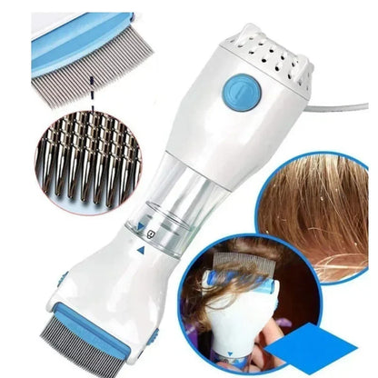 Electric Vacuum Lice Comb – Powered Hair Comb with Suction Design for Convenient Scalp Grooming, Inspection and At-Home Hair Care