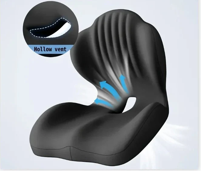 Ergonomic Memory Foam Lumbar Cushion – Pressure-Relief Back Support Pad for Office Chairs, Long Sitting, Posture Comfort and Everyday Seat Support