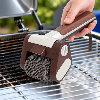 Rechargeable Electric Grill Brush – LED-Lighted BBQ Cleaner with 304 Stainless Steel Replaceable Heads for Fast, Powerful Barbecue Grate Cleaning