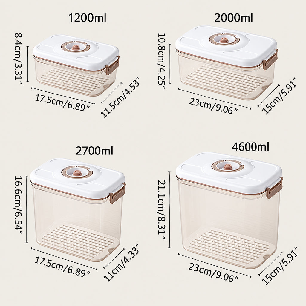 Vacuum Food Storage Container – Sealed Grain Tank and Drainable Refrigerator Fresh-Keeping Box for Organized, Space-Saving Kitchen Food Storage