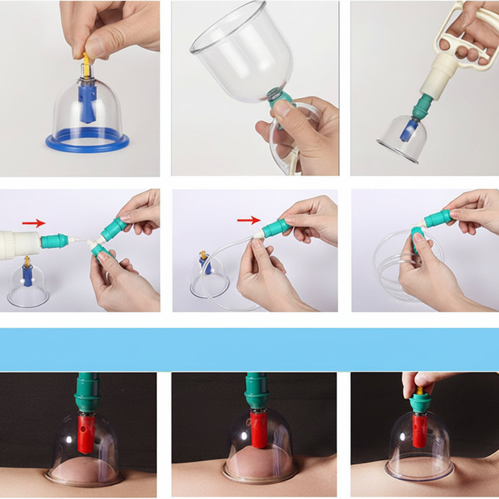 Professional Vacuum Cupping Therapy Set – 32 Piece Body Massage Suction Cups with Hand Pump for Deep Tissue Relaxation