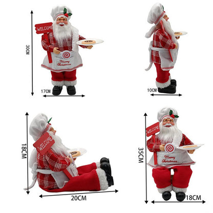 Standing Chef Santa Claus Figurine – 12-Inch Christmas Home Decoration, Festive Table Ornament & Holiday Party Display for Navidad 2025