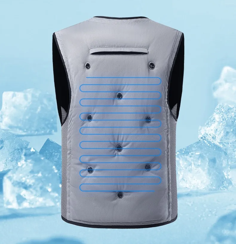 Ice-Cool -15°C Men’s Cooling Waistcoat – Sleeveless Physical Cooling Jacket for Summer Work, Fishing & Outdoor Activities, No Battery Required