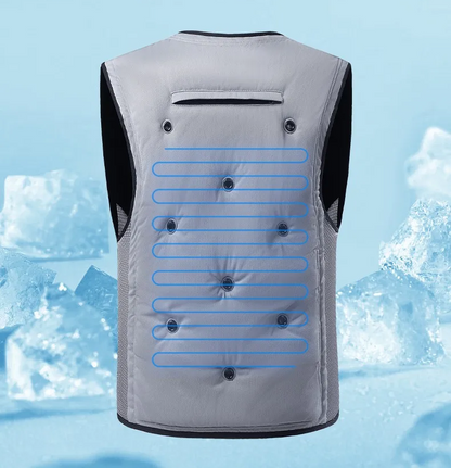 Ice-Cool -15°C Men’s Cooling Waistcoat – Sleeveless Physical Cooling Jacket for Summer Work, Fishing & Outdoor Activities, No Battery Required