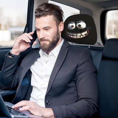 Scary Halloween Car Headrest Cover – Printed Creepy Face Seat Protector for Funny Vehicle Decorations, Haunted Themes and Spooky Seasonal Styling