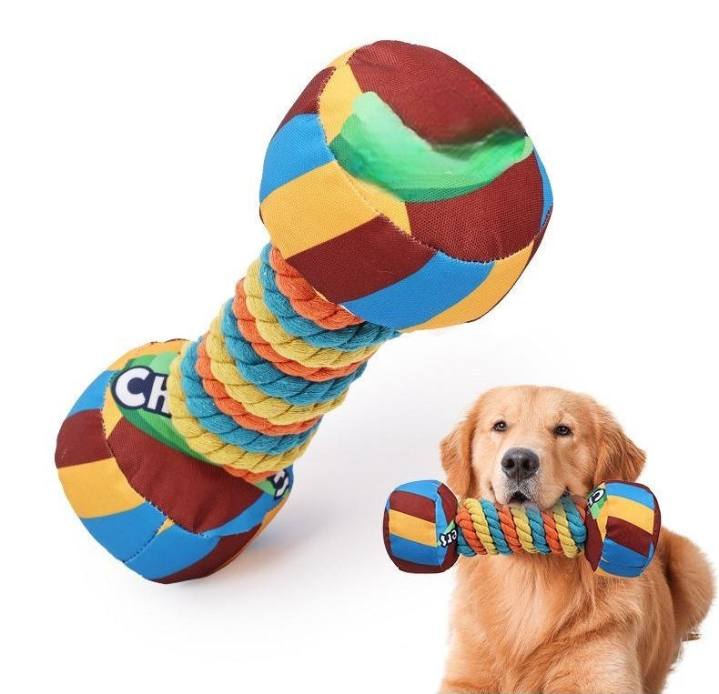 Rainbow Twist Candy Dog Chew Toy - Colorful Squeaky Bite-Resistant Toy for Teeth Grinding and Interactive Pet Playtime