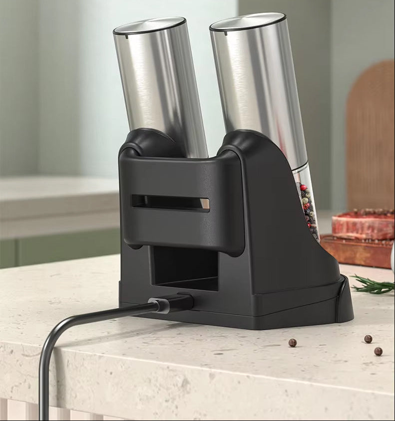 USB Electric Salt and Pepper Grinder – Rechargeable Adjustable Spice Mill Set with Large Capacity for Everyday Cooking