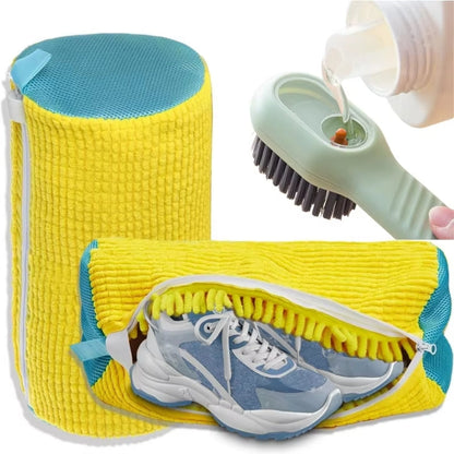 Shoe Washing Laundry Bag with Zipper – Padded Mesh Sneaker and Hat Cleaning Protector Washer Cage