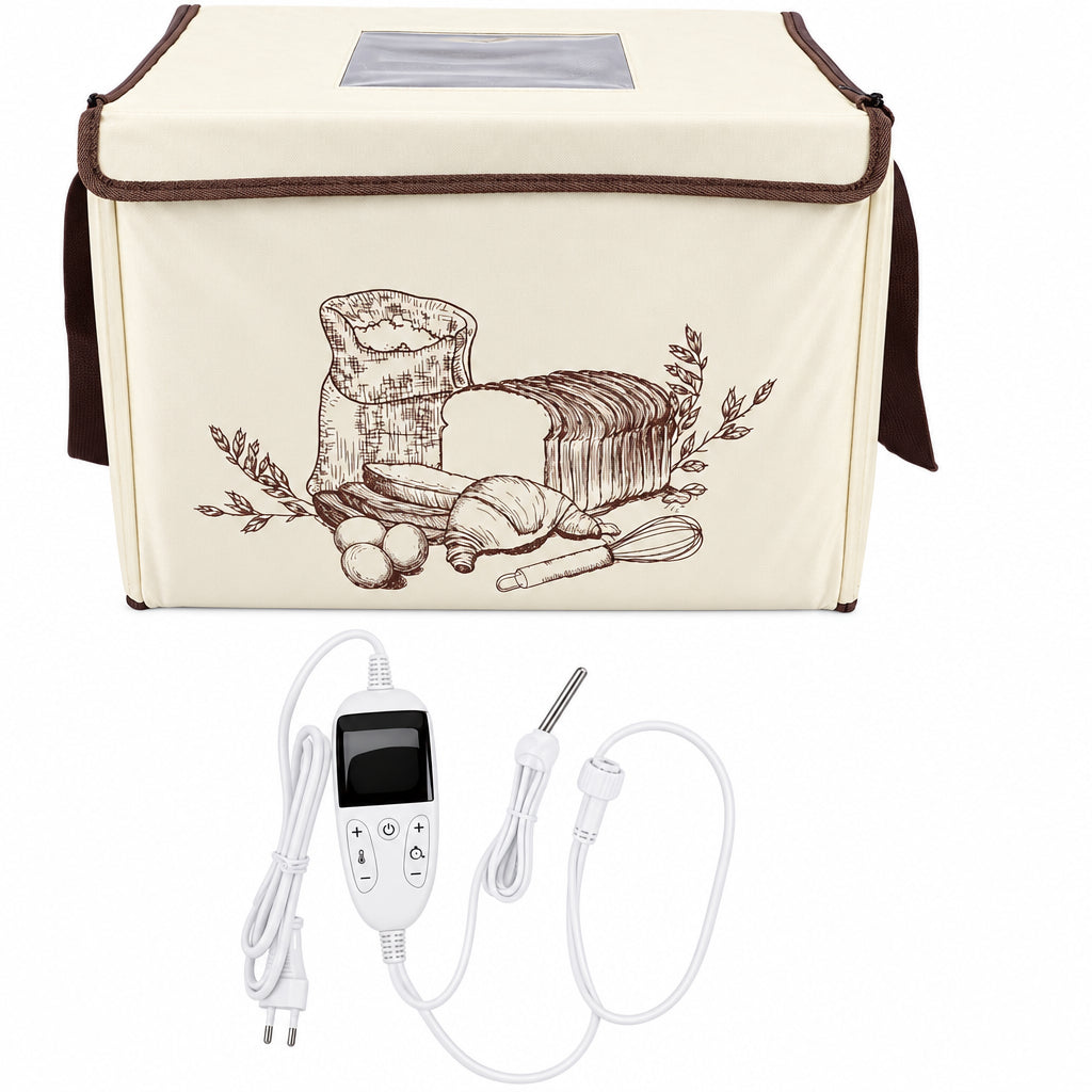 Collapsible Dough Proofing Box – Heated Bread Proofer with Adjustable Temperature and Timer for Consistent Fermentation and Homemade Baking