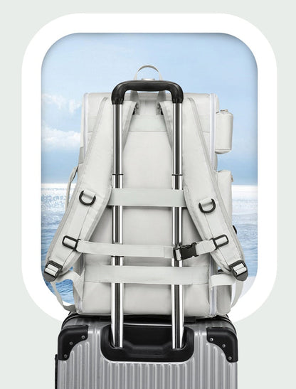 Multi-Compartment Travel & Business Backpack – Large-Capacity Bag with Wet/Dry Separation, USB Port, and Padded Shoulder Straps