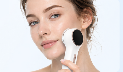 Hot Cold Facial Beauty Device – Rechargeable Red Blue Light Massager with Cooling and Warming Modes for Portable At-Home Skin Care