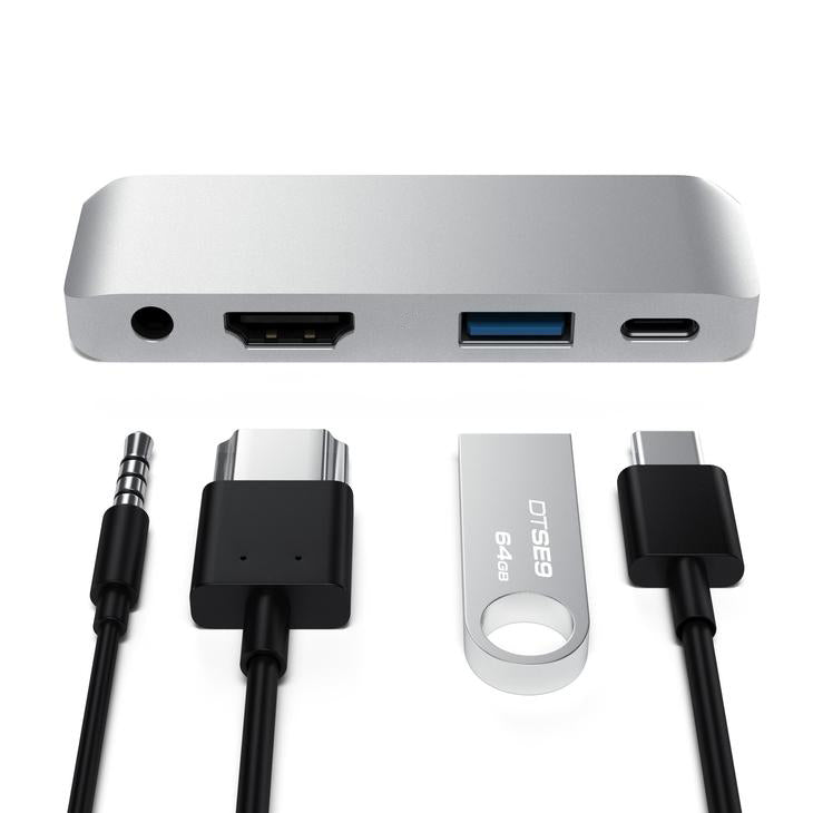 USB-C Hub Docking Station – 4-in-1 High-Definition Type-C Adapter for iPad, Phones, Computers and Game Consoles with Versatile Connectivity