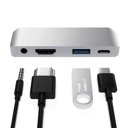 USB-C Hub Docking Station – 4-in-1 High-Definition Type-C Adapter for iPad, Phones, Computers and Game Consoles with Versatile Connectivity