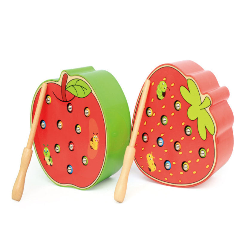 Wooden Fruit Catch Worm Game – Interactive Kids Toy for Fine Motor Skills, Hand-Eye Coordination, Pretend Play and Early Learning