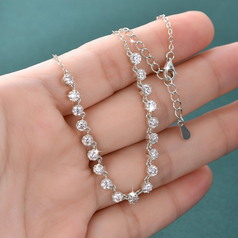 Moissanite Bubble Choker Necklace – Sparkling 3MM Stones with 14K Gold-Filled Finish for Women, Weddings, Parties and Elegant Layered Jewelry Looks