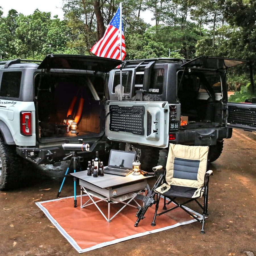 Off-Road Tailgate Storage Molle Panel – Steel Cargo Organizer Shelf for Ford Bronco Adventure and Utility Upgrades