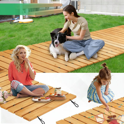 Roll-Out Wooden Garden Pathway – 8FT Weather-Resistant Non-Slip Decorative Walkway for Yards, Patios, Gardens and Easy Outdoor Landscape Upgrades