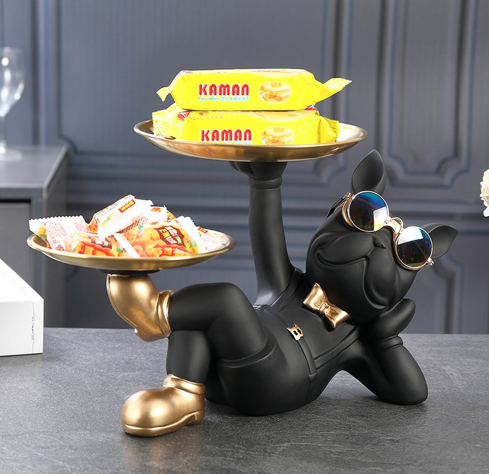 Cool Bulldog Figurine Statue - Decorative Dog Sculpture for Living Room, Office or Bedroom with Bold Personality & Charm