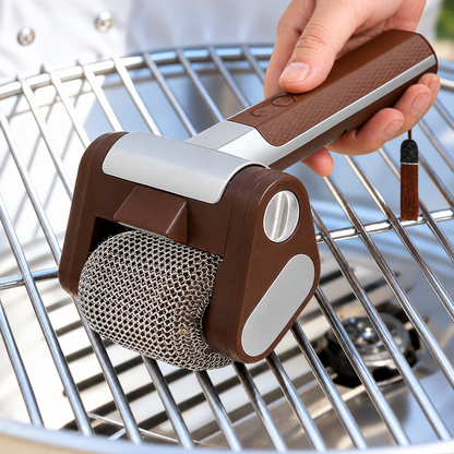 Rechargeable Electric Grill Brush – LED-Lighted BBQ Cleaner with 304 Stainless Steel Replaceable Heads for Fast, Powerful Barbecue Grate Cleaning
