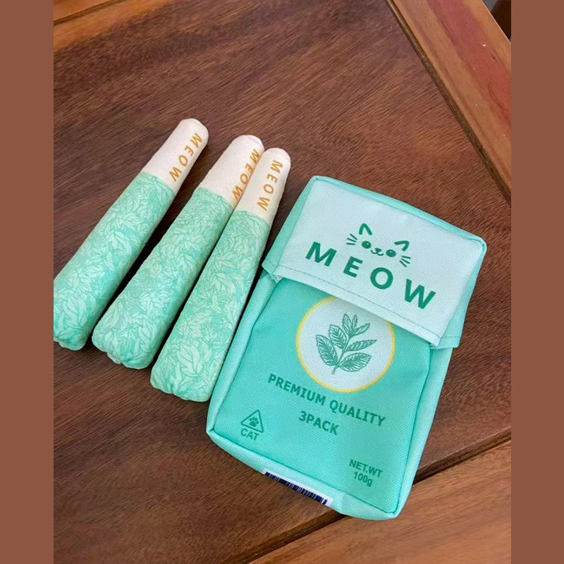 Mint Cat Chew Sticks – Cigarette-Shaped Teaser Toys for Biting, Oral Cleaning, Interactive Play, Boredom Relief and Indoor Cat Enrichment