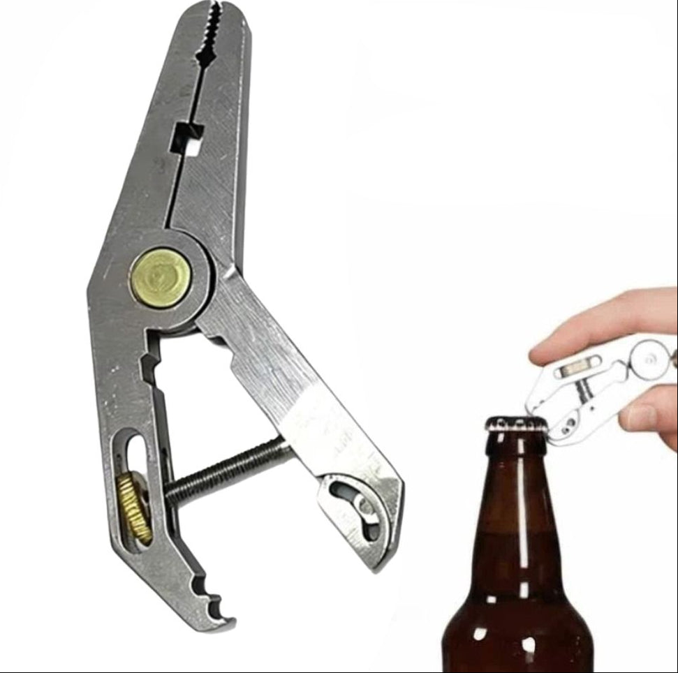 Stainless Steel Pocket Tool – 5-in-1 Compact EDC Wrench, Pliers and Screwdriver Multi Tool for Camping, Outdoor Survival, DIY and Home Repairs