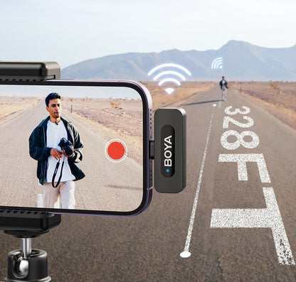 Wireless Lavalier Lapel Microphone – Rechargeable Noise-Cancelling Clip-On Mic for iPhone, Android, Camera, Live Streaming & Vlogging