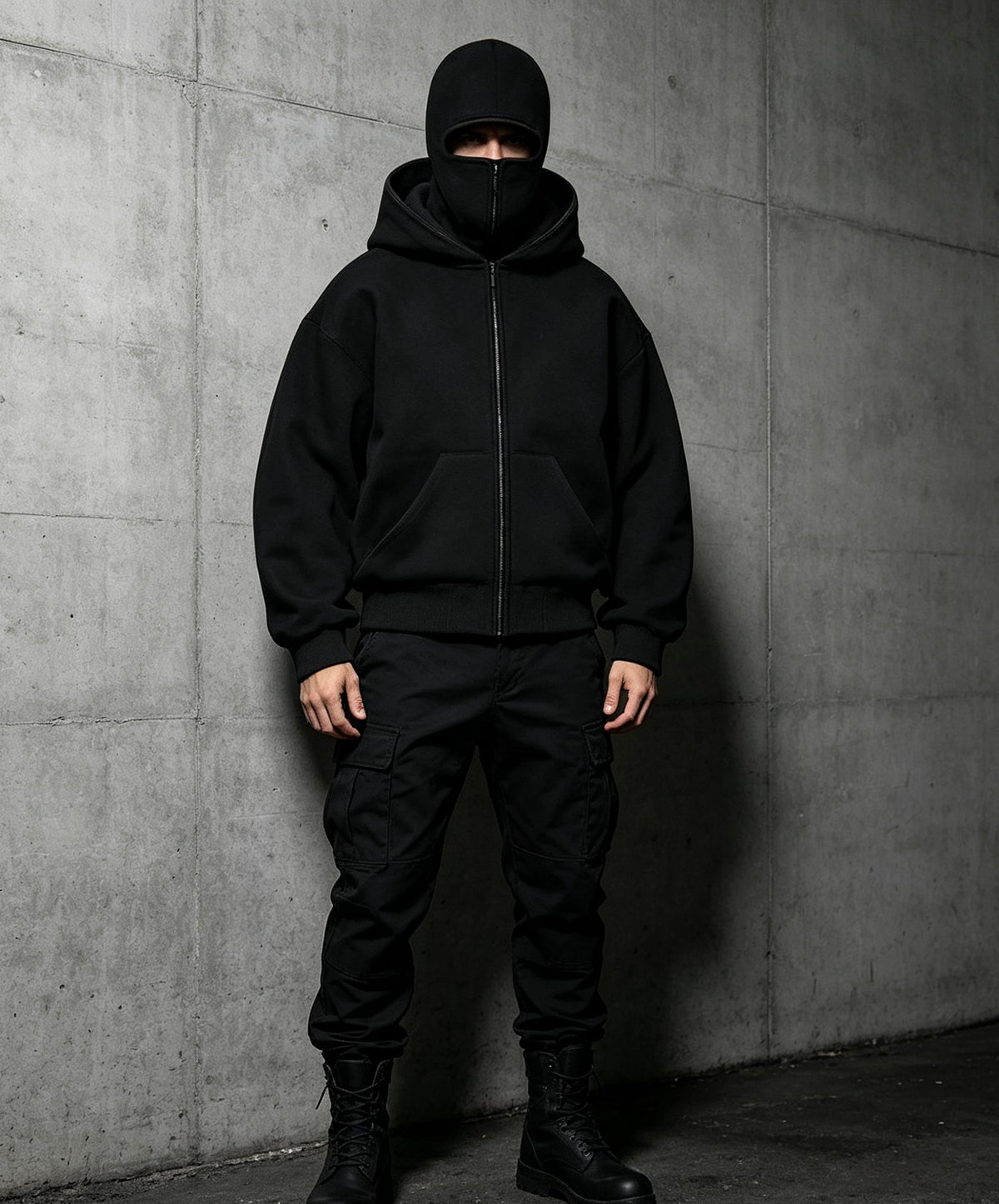 Unisex Windproof Double Hood Sweatshirt – Full Zip Loose Streetwear Coat for Autumn Winter, Casual Layering and Cold Weather Protection