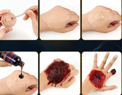 Fake Blood Makeup Kit – 5-Piece Realistic Washable Halloween SFX Set for Zombies, Monsters, Mouth Effects, Clothes and Horror Costumes