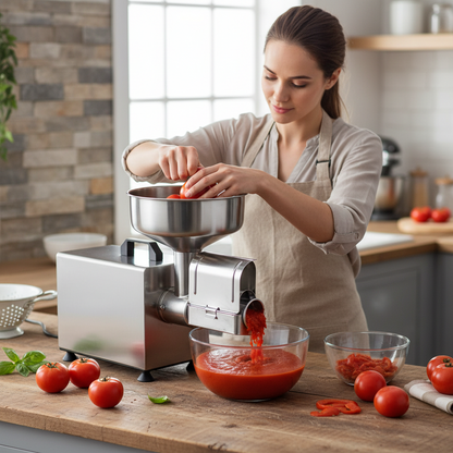 Electric Tomato Sauce Maker – 450W Food-Grade Stainless Steel Strainer with 110LB Capacity for Jam, Tomato Puree and Commercial Kitchen Prep
