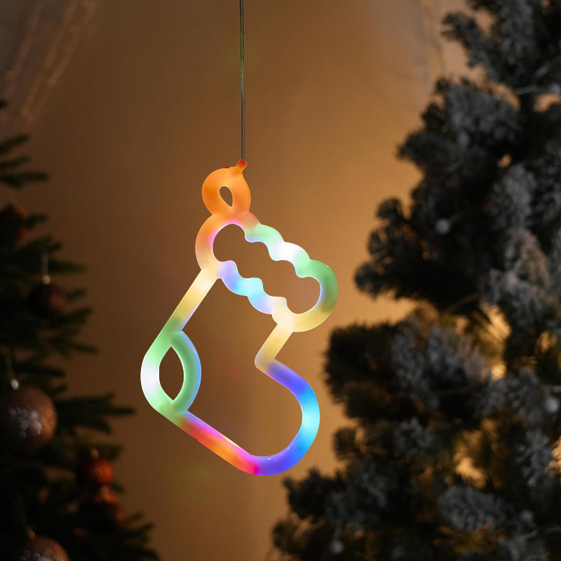 Battery-Powered Window Wall Lights – Snowflake, Stocking & Bell Designs with Suction Cups for Holiday Decor, Ramadan Ambience, and Festive Home Styling