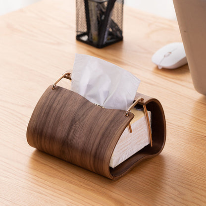 Retro Wooden Tissue Box – Nordic Desktop Paper Towel Holder for Living Rooms, Bedrooms, Offices and Stylish Home Organization