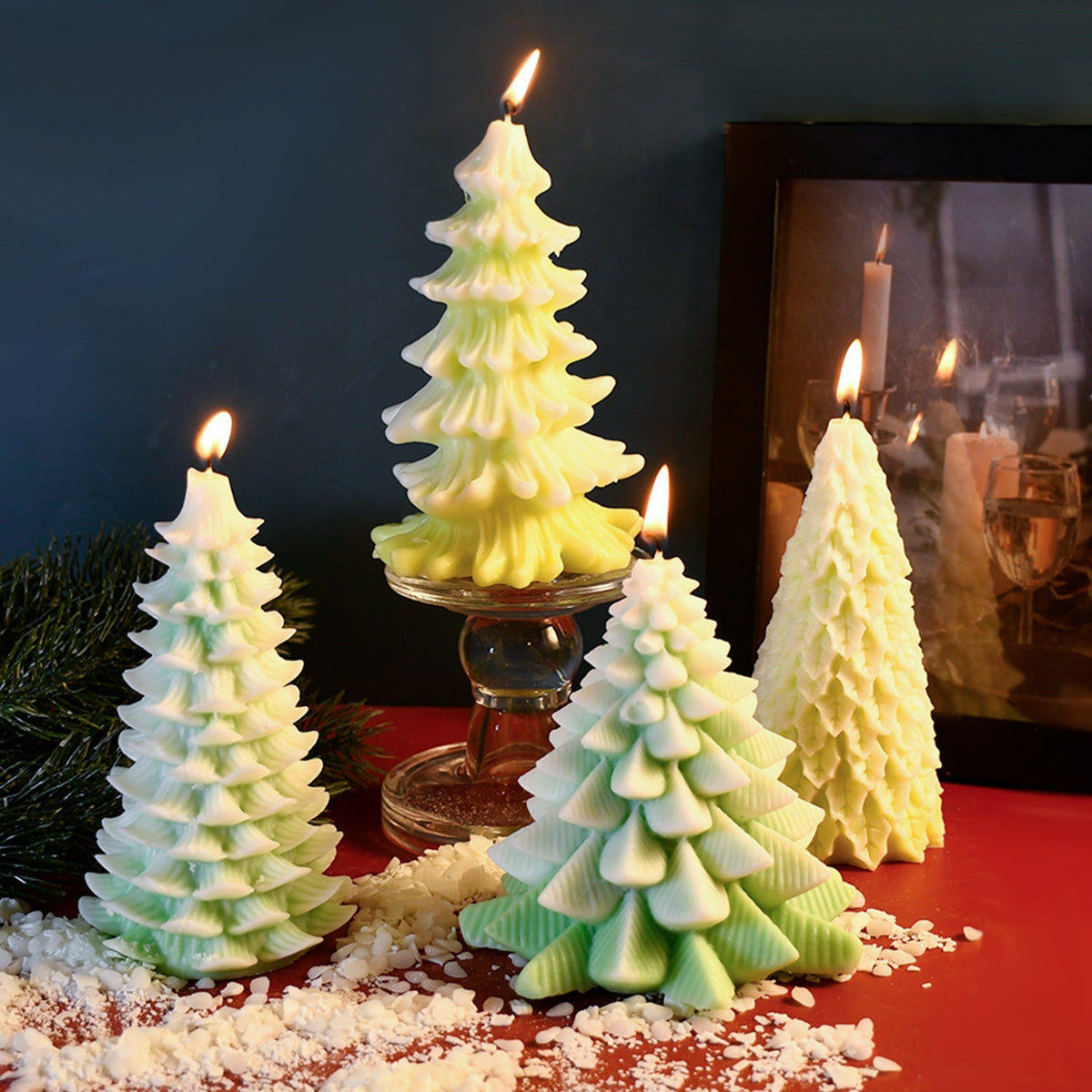 Large Christmas Tree Candle Mold – DIY Silicone Mold for Handmade Aromatherapy Candles, Resin Crafts, Holiday Parties, and Festive Decoration Projects
