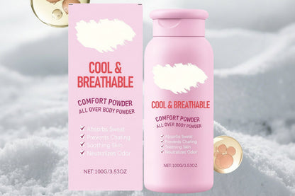 Talcum Body Powder – Sweat-Absorbing Cooling Powder for All-Over Body Comfort, Lightweight Moisture-Wicking Dryness and Non-Greasy Freshness