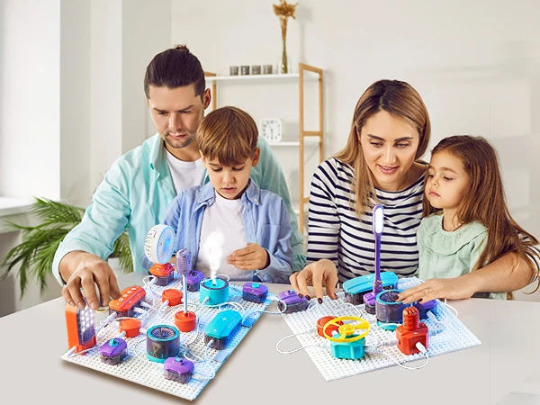 Electronic STEM Building Blocks - Physics Circuit Experiment Kit for Kids Educational Science Learning and Creative Engineering Fun