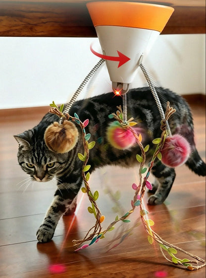 Interactive Cat Toy – 360° Rotating Laser and Simulated Meow Sound with Multiple Play Modes for Exercise, Stimulation and Indoor Entertainment