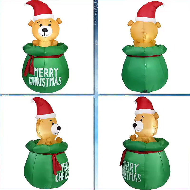 LED Inflatable Christmas Decorations - Holiday Plush Bears, Dinosaurs and Cocoa Cup Designs for Gardens, Malls and Outdoor Seasonal Celebration Displays