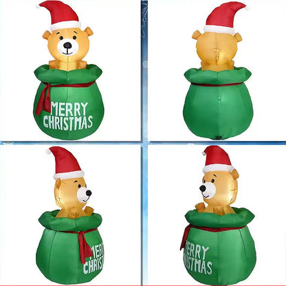 LED Inflatable Christmas Decorations - Holiday Plush Bears, Dinosaurs and Cocoa Cup Designs for Gardens, Malls and Outdoor Seasonal Celebration Displays