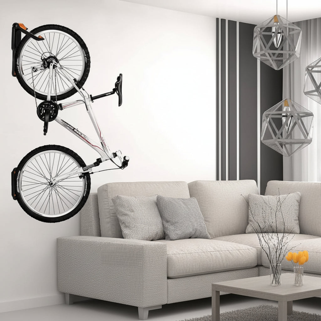 Bicycle Wall Mount Rack - Heavy Duty Bike Storage Hook for MTB and Road Bikes, Space Saving Garage Wall Organizer and Cycling Display Solution