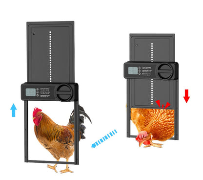 Smart Aluminum Alloy Automatic Chicken Coop Door – Hen Flap with Timer & Manual Mode, Anti-Clamp Design for Poultry Safety