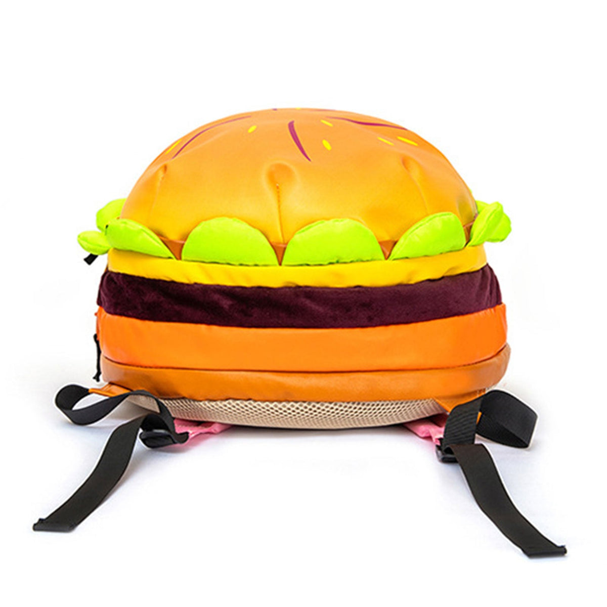 Cartoon Hamburger Backpack – Large-Capacity Cheeseburger Daypack with Shoulder Strap, Fashionable Travel Messenger Bag for School, Work & Outdoor Adventures