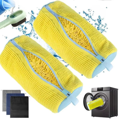 Shoe Washing Laundry Bag with Zipper – Padded Mesh Sneaker and Hat Cleaning Protector Washer Cage