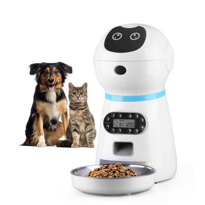 Automatic Robot Pet Feeder – 3.5L Smart Food Dispenser for Cats and Dogs with Convenient Scheduled Feeding and Large-Capacity Meal Storage