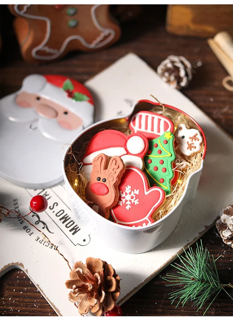 Christmas Gingerbread Iron Candy Boxes – Festive Holiday Storage Tins for Sweets, Gifts & Home Décor, Perfect for Xmas Parties, New Year & Navidad